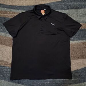 PUMA Tennis Golf Men's Large Black Polo Shirt Cool Cell Lifestyle Short Sleeve